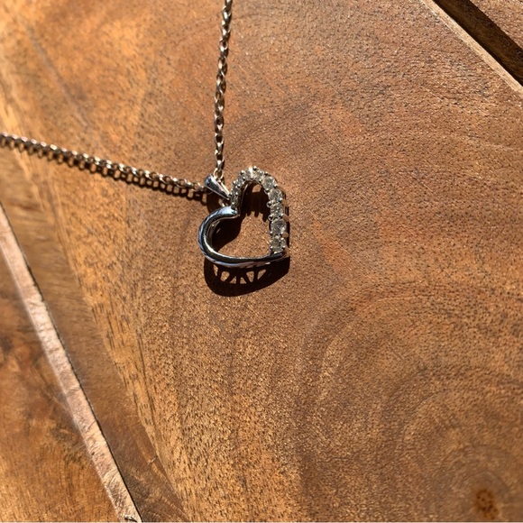Mark Silverstein Diamond 14k White Gold Heart Necklace - Picture 1 of 12